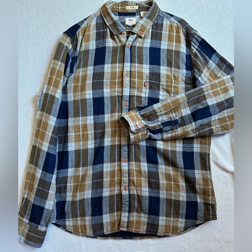 Levi's Plaid Shirt - cotton twill , plaid shirt slim fit